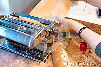 Homemade pasta original like Italians Stock Photo