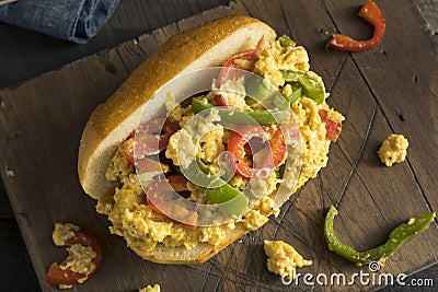 Homemade Pepper and Egg Sandwich Stock Photo