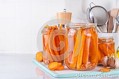 Homemade pickled carrots Stock Photo