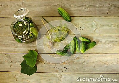 Homemade pickled cucumbers Stock Photo