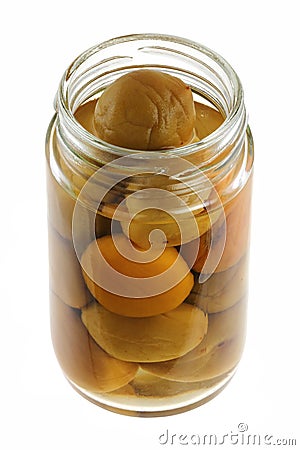 Homemade pickled peach (Chinese plum, Japanese apr Stock Photo