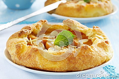 Homemade pie with apricots Stock Photo