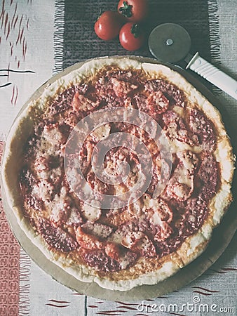 Homemade pizza, delicious Stock Photo