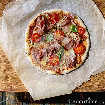 Homemade pizza napolitana Stock Photo