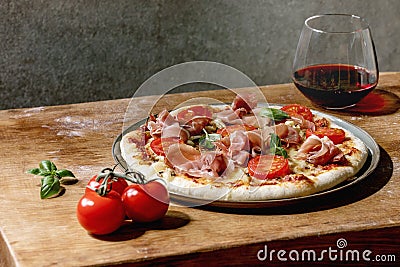 Homemade pizza napolitana Stock Photo