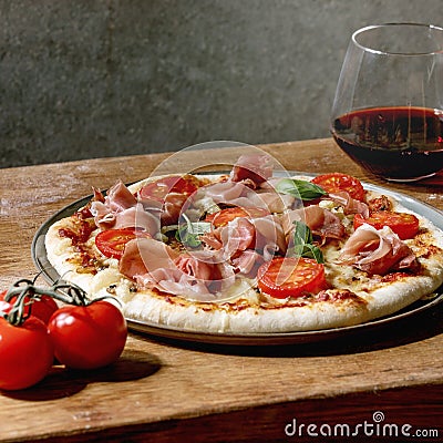 Homemade pizza napolitana Stock Photo