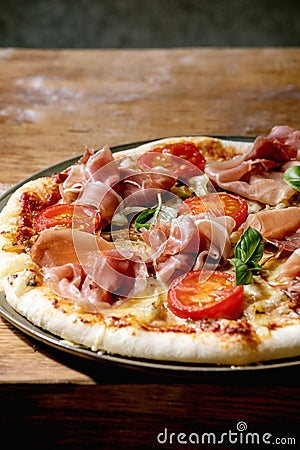 Homemade pizza napolitana Stock Photo