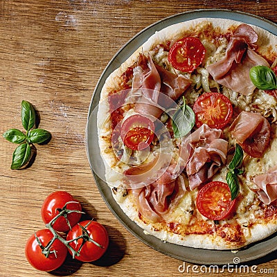 Homemade pizza napolitana Stock Photo