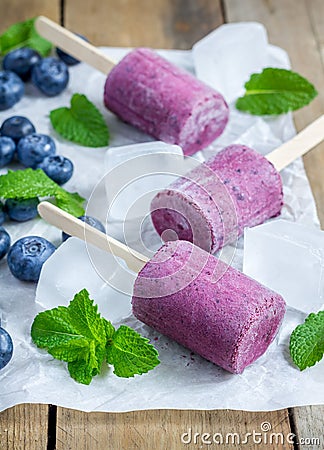 Homemade popsicles Stock Photo