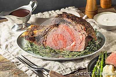 Homemade Prime Rib Beef Roast Stock Photo