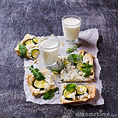 Homemade puff with zucchini Stock Photo