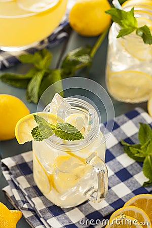 Homemade Refreshing Yellow Lemonade Stock Photo