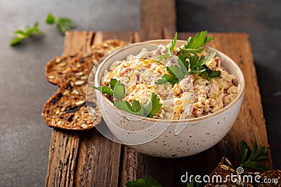 Homemade reuben dip with corned beef Stock Photo