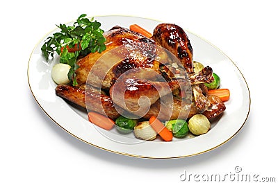 Homemade roast turkey, thanksgiving christmas dinner Stock Photo