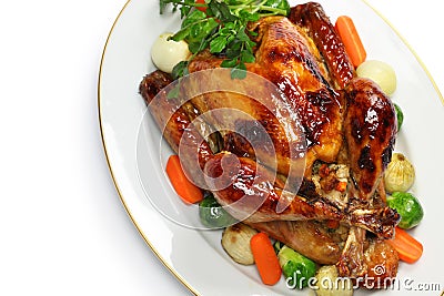 Homemade roast turkey, thanksgiving christmas dinner Stock Photo