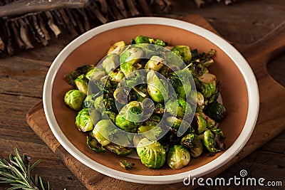 Homemade Roasted Brussel Sprouts Stock Photo