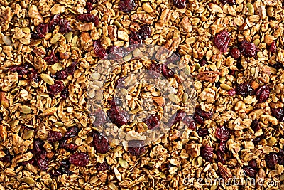 Homemade roasted granola food background Stock Photo