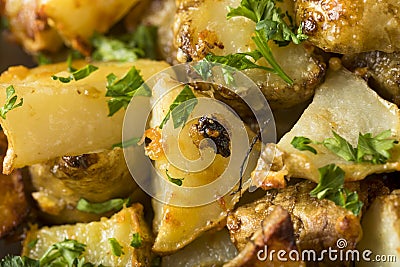 Homemade Roasted Jerusalem Artichoke Sunchokes Stock Photo