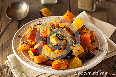 Homemade Roasted Root Vegetables Stock Photo