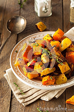 Homemade Roasted Root Vegetables Stock Photo