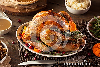 Homemade Roasted Thanksgiving Day Turkey Stock Photo