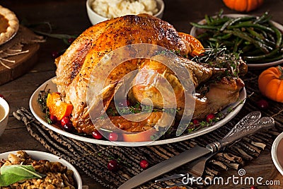 Homemade Roasted Thanksgiving Day Turkey Stock Photo