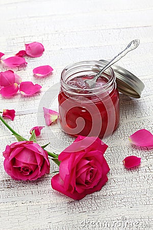 Homemade rose petal jam Stock Photo