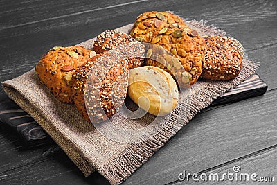 Homemade rye buns Stock Photo