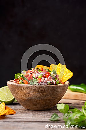 Homemade salsa pico de gallo, mexican cuisine Stock Photo