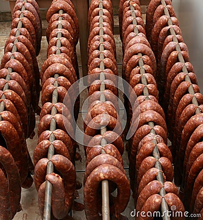 Homemade sausages Stock Photo