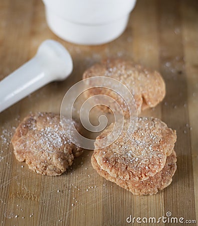 Homemade shortbread cookies sprinkled with sugar Stock Photo