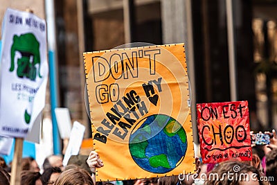 Homemade sign at environmental rally Stock Photo