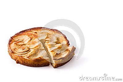 Homemade slice apple pie isolated on white background Stock Photo