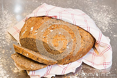 Homemade sliced bread Stock Photo