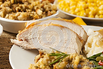 Homemade Sliced Turkey Breast Stock Photo