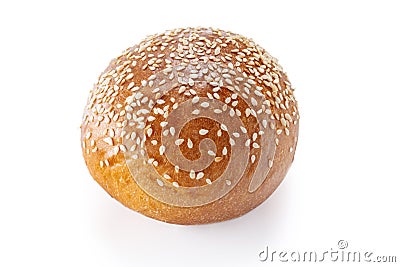 Homemade sourdough bread. Burger bun isolated on white background Stock Photo