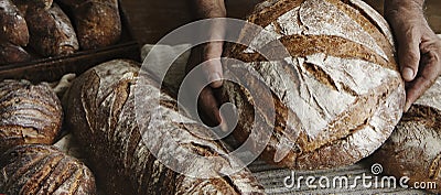 Homemade sourdough bread food photography recipe idea Stock Photo