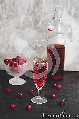 homemade sparkling cherry wine Stock Photo