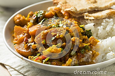Homemade Spicy Vegan Vegetable Curry Stock Photo