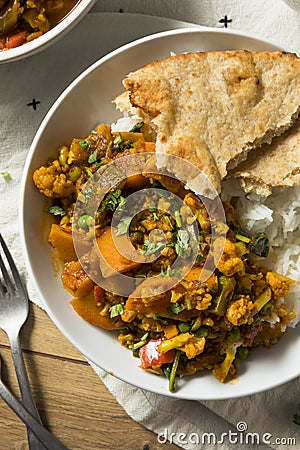 Homemade Spicy Vegan Vegetable Curry Stock Photo