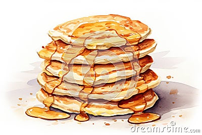 Syrup pancakes meal sweet dessert stack food breakfast delicious snack background Stock Photo
