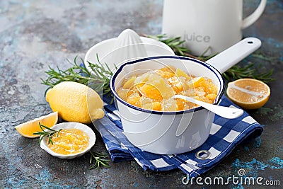 Homemade sugar free lemon jam Stock Photo