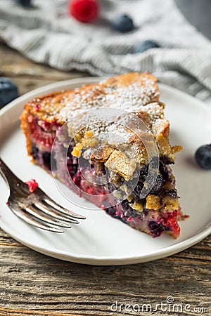 Homemade Summer Berry Buckle Cake Stock Photo