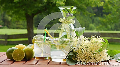 Homemade summer drink of elderflower Stock Photo