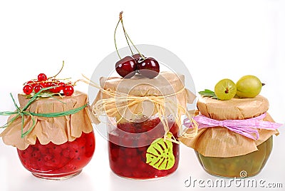 Homemade summer fruit preserves Stock Photo