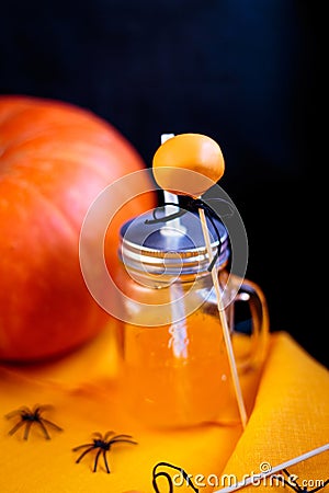 Homemade sweeet orange halloween candys Stock Photo