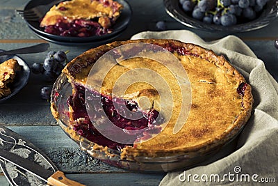 Homemade Sweet Concord Grape Pie Stock Photo