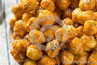 Homemade Sweet Italian Struffoli Stock Photo