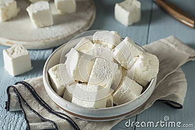 Homemade Sweet Square Marshmallows Stock Photo