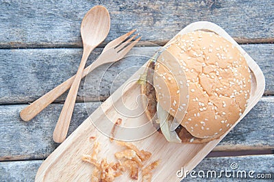 Homemade tasty sandwich with meat and vegettable Stock Photo
